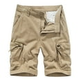 thumbnail image 1 of HOOMEUMY Men's Cargo Shorts Loose Fit Quick Dry Breathable Stretch Casual Multi-Pockets Zip Fly Straight Summer Shorts Yellow XXL, 1 of 4