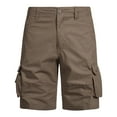 thumbnail image 1 of HOOMEUMY Men's Cargo Shorts Solid Multi-Pockets Straight Fit Wear-resistant Stretch Breathable Flat Front Bermuda Shorts Brown XXXXL, 1 of 5
