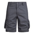 thumbnail image 1 of HOOMEUMY Men's Cargo Shorts Solid Multi-Pockets Straight Fit Wear-resistant Stretch Breathable Flat Front Bermuda Shorts Gray XXXXL, 1 of 5