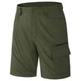thumbnail image 1 of HOOMEUMY Men's Cargo Shorts Summer Beach Shorts Leisure Fashion Comfy Outdoor Solid Color Zipper Button Multi Pocket Cargo Shorts (Army Green,M), 1 of 8