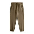 thumbnail image 1 of HOOMEUMY Men's Casual Joggers Cotton Sweatpants Workout Athletic Pants with Pockets Drawstring Gym Running Tapered Trousers Brown 12, 1 of 2
