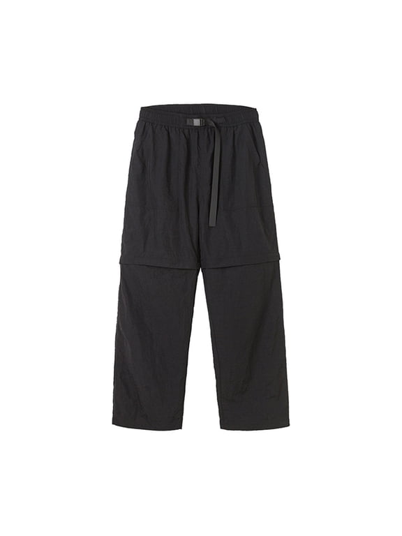 Men's Convertible Hiking Pants Zipper Shorts Lightweight Water Resistant Quick Dry Outdoor Travel Camping Zip Off Cargo Pants Black S