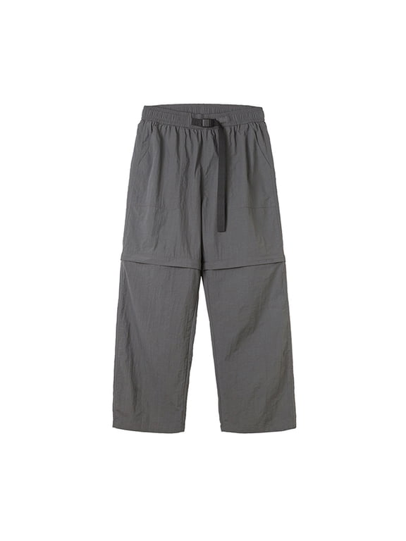Men's Convertible Hiking Pants Zipper Shorts Lightweight Water Resistant Quick Dry Outdoor Travel Camping Zip Off Cargo Pants Dark Gray L