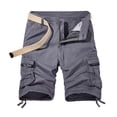 thumbnail image 1 of HOOMEUMY Men's Cotton Shorts Summer Multi-Pocket Breathable Stretch Quick Dry Cargo Shorts Straight Fit Work Shorts with Belt Gray L, 1 of 3