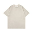 thumbnail image 1 of HOOMEUMY Men's Crew Neck Fashion Shirts Solid Color Short Sleeve Casual Soft Basic Shirt Relaxed Lightweight Blouses (White,XXL), 1 of 3