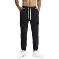 thumbnail image 1 of HOOMEUMY Men's Drawstring Sweatpants with Pockets Joggers Fleece Cargo Pants Tapered Sports Trousers Activewear Bottoms Black XXL, 1 of 8