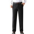 thumbnail image 1 of HOOMEUMY Men's Winter Fleece Lined Thermal Dress Pants Business Casual Straight Leg Work Suit Trousers with Pockets (Black,XXXL), 1 of 9
