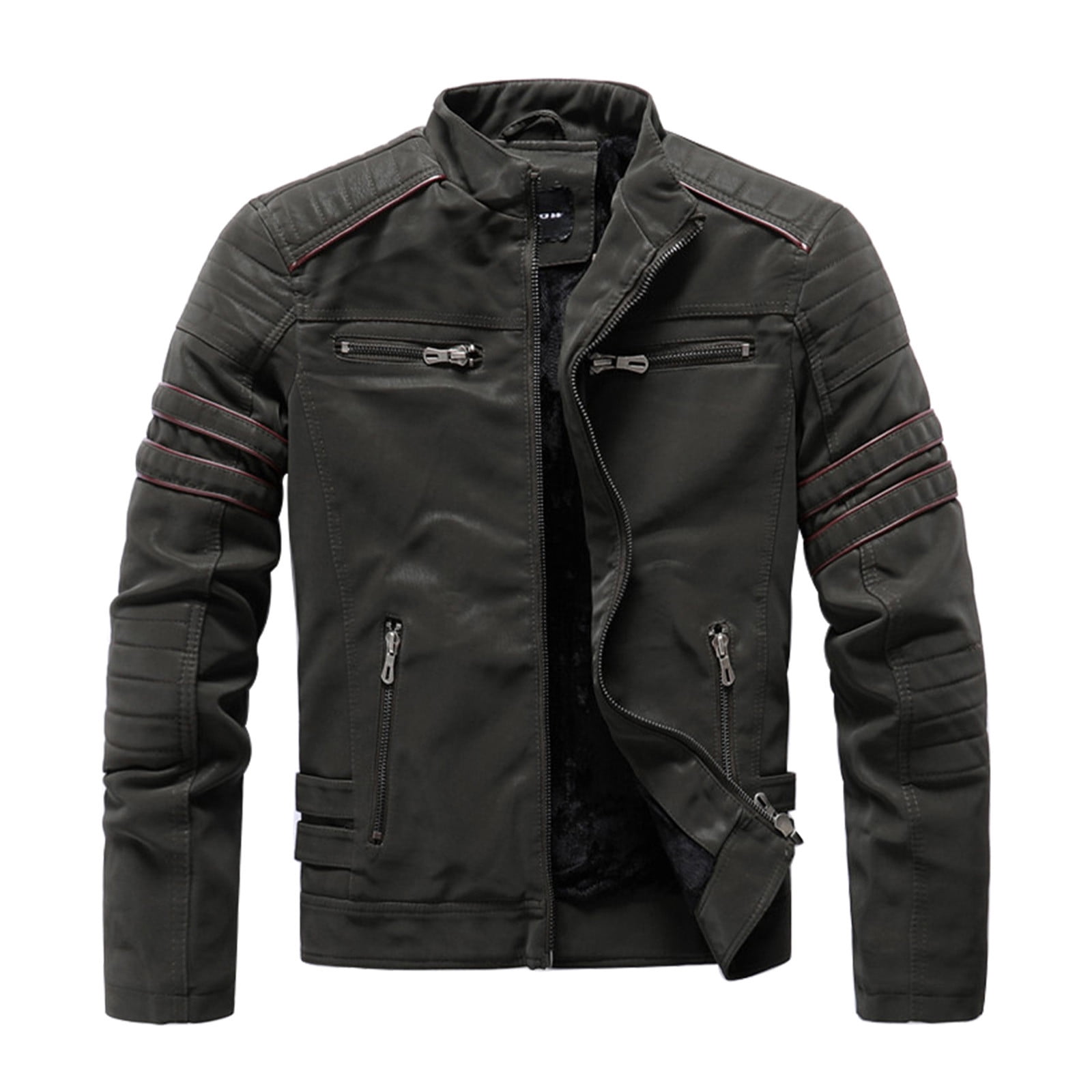 Men's Motorcycle Jacket PU Faux Leather Jackets Vintage