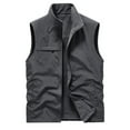thumbnail image 1 of HOOMEUMY Men's Fleece Lined Vest Outdoor Zipper Warm Lightweight Sleeveless Jacket Winter Warm Vest for Men Gray XXXL, 1 of 3