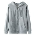 thumbnail image 1 of HOOMEUMY Men's Full Zip Hoodie Sweatshirt Long Sleeve Drawstring Pullover Fleece Lined Warm Jacket Winter Coat Gray M, 1 of 2