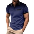 thumbnail image 1 of HOOMEUMY Men's Golf Shirts Short Sleeve Basic Tees 2025 Trendy Gradient Shirts Turndown Collar Tops Stylish Slim Fit Casual Blouse Workout Summer Basic Purple XL, 1 of 5