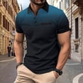 thumbnail image 1 of HOOMEUMY Men's Golf Shirts Turndown Collar Tops Stylish Slim Fit Casual Blouse Workout Summer Basic Short Sleeve Basic Tees 2025 Trendy Gradient Shirts Blue M, 1 of 4