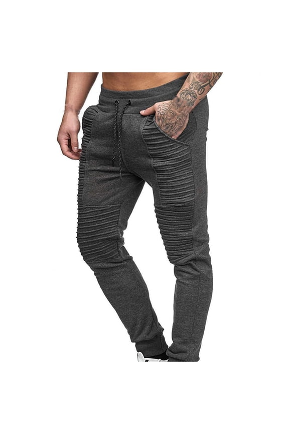 Men's Harem Pants with Drawstring Solid Color Loose Fit Elastic Hip Hop Joggers Sweatpants with Pockets Gray XXXXL