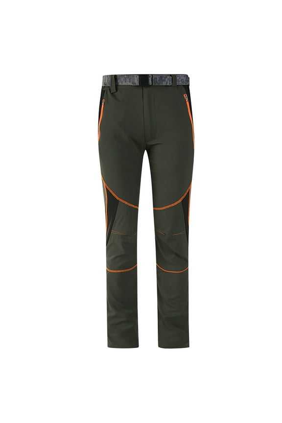 Men's Hiking Pants Water Resistant Quick Dry Breathable Outdoor Trousers Lightweight Stretchy Zipper Pockets Climbing Travel Camping Fishing Army Green XXXL
