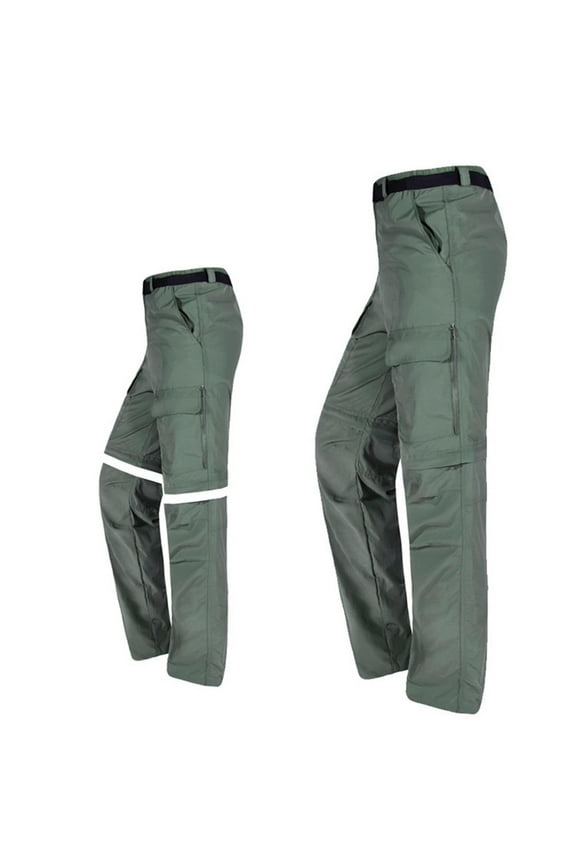 Men's Hiking Pants Water Resistant Quick Dry Lightweight Cargo Pants with Zipper Pockets Reflective Strips for Outdoor Sports Travel Army Green XXXXL