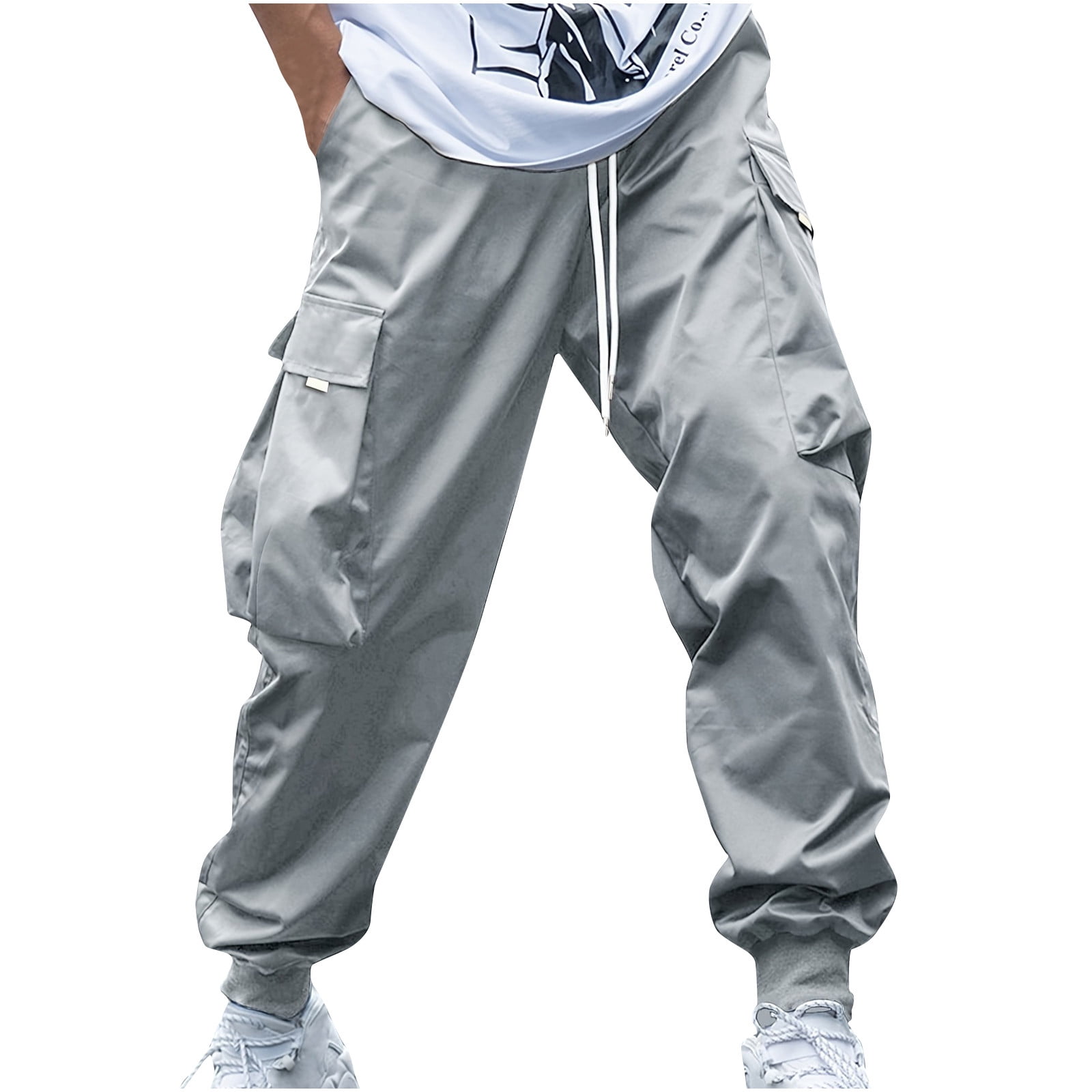HOOMEUMY Men's Hip Hop Cargo Pants Joggers Sweatpants
