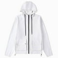 thumbnail image 1 of HOOMEUMY Men's Hooded Zipper Jacket Lightweight Full Zip Up Sweatshirt Outwear with Pockets for Spring Autumn White XXXL, 1 of 4