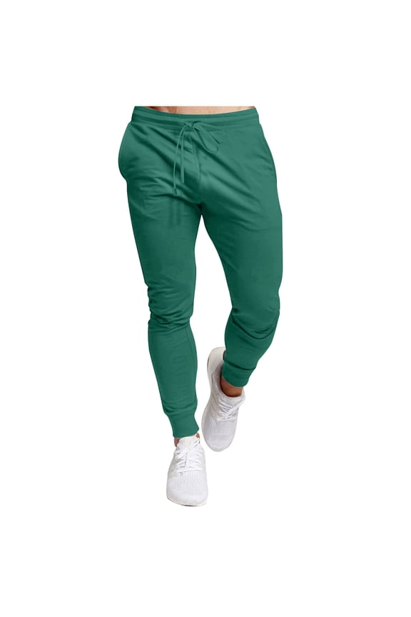 Men's Jogger Pants Slim Fit Sweatpants Elastic Waist Drawstring Sports Trousers for Running Workout Gym Training Army Green M