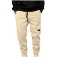 thumbnail image 1 of HOOMEUMY Men's Jogger Pants Sweatpants Elastic Waist Drawstring Trousers Loose Fit Sport Jogging Bottoms Comfortable Workout Training Running Khaki XXXL, 1 of 8
