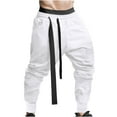 thumbnail image 1 of HOOMEUMY Men's Jogger Sweatpants Drawstring Solid Color Sports Trousers Bodybuilding Fitness Pants with Pockets Male Sweatpants White XXL, 1 of 6