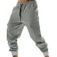 thumbnail image 1 of HOOMEUMY Men's Joggers Pants Drawstring Elastic Waist Cargo Pants Multi-Pockets Harem Pants Tapered Sweatpants Trousers Gray XXXL, 1 of 5