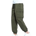 thumbnail image 1 of HOOMEUMY Men's Joggers Pants Multi-Pocket Harem Pants Hip Hop Streetwear Drawstring Trousers with Elastic Waist Plus Size Green L, 1 of 7