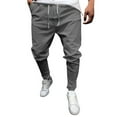 thumbnail image 1 of HOOMEUMY Men's Joggers Sweatpants Drawstring Elastic Waist Long Pants Breathable Stretch Trousers with Pockets Gray XXXXXL, 1 of 6