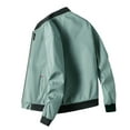thumbnail image 1 of HOOMEUMY Men's Lightweight Jacket Windbreaker Zip Up Bomber Jacket Outdoor Sports Baseball Jacket Long Sleeve Solid Color Fashion Outwear Lightweight Green XXXXL, 1 of 2