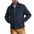 thumbnail image 1 of HOOMEUMY Men's Lightweight Jacket Zipper Full Zip Stand Collar Outdoor Windbreaker Lightweight Cotton Spring Autumn Jacket Navy S, 1 of 6