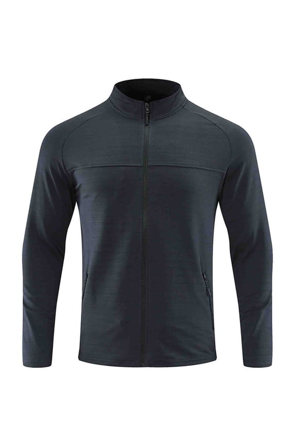 Men's Lightweight Running Jacket Full Zip Windproof Breathable Sports Workout Jacket Outdoor Training Athletic Running Jacket Gray L