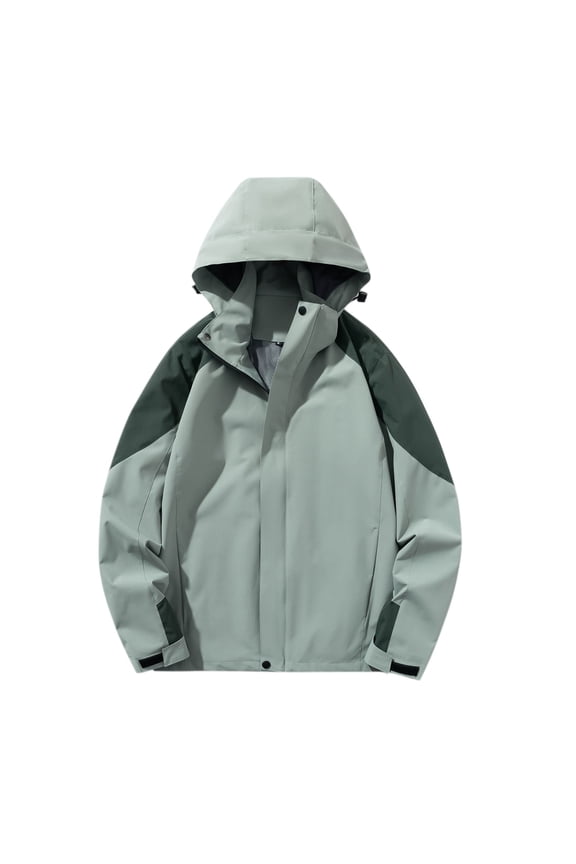 Men's Lightweight Windbreaker Jacket Hooded Outdoor Waterproof Breathable Windproof Stand Collar Jacket Green S