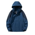 thumbnail image 1 of HOOMEUMY Men's Lightweight Windbreaker Jacket Hooded Outdoor Waterproof Breathable Windproof Stand Collar Jacket Navy XXL, 1 of 4