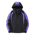 thumbnail image 1 of HOOMEUMY Men's Lightweight Windbreaker Jacket Outdoor Hooded Casual Waterproof Athletic Raincoat with Pockets Purple XL, 1 of 7