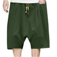 thumbnail image 1 of HOOMEUMY Men's Linen Baggy Harem Shorts with Pockets Drawstring Elastic Waist Loose Fit Summer Beach Shorts Green XL, 1 of 1