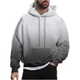 thumbnail image 1 of HOOMEUMY Men's Ombre Drawstring Hoodie Long Sleeve Pullover Sweatshirt Loose Fit Gradient Color Hooded Tops with Pocket Gray XXXL, 1 of 6