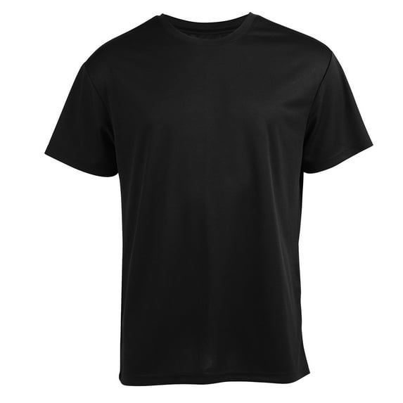 HOOMEUMY Men's Outdoor Quick Dry Crew Neck T-Shirt Breathable Sports Running Tee Short Sleeve T-Shirt Black M