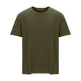 thumbnail image 1 of HOOMEUMY Men's Oversized T-Shirt Crew Neck Lightweight Breathable Stretch Short Sleeve Casual Loose Fit Solid Color Tee Tops Green XL, 1 of 5