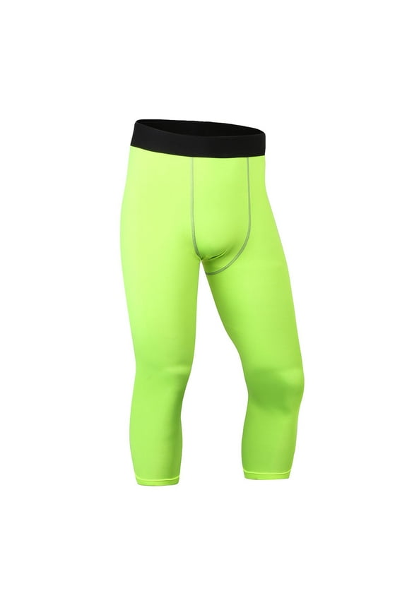 Men's Pants Slim Athletic Leggings Workout Running Tights Active Sports Basketball Tights Men Yoga Pant (Green,S)