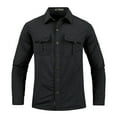 thumbnail image 1 of HOOMEUMY Men's Quick Dry Hiking Shirt Long Sleeve Lightweight Breathable Outdoor Camping Fishing Travel Shirts with Multiple Pockets Button Down Tops Black L, 1 of 7
