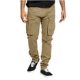thumbnail image 1 of HOOMEUMY Men's Relaxed Fit Cargo Pants Casual Lace-Up Multi Pockets Straight Leg Work Pants with Drawstring Yellow XL, 1 of 7