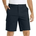 thumbnail image 1 of HOOMEUMY Men's Relaxed Fit Stretch Elastic Waist Breathable Twill Cargo Shorts with Stretch Waistband Multiple Pockets Blue M, 1 of 8