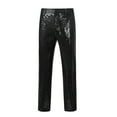 thumbnail image 1 of HOOMEUMY Men's Sequin Dress Pants Fashion Straight Leg Shiny Suit Pants Bussiness Casual Work Trousers with Pockets (Black,L), 1 of 7