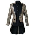 thumbnail image 1 of HOOMEUMY Men's Sequined Tailcoat Single Breasted Formal Tuxedo Jacket Long Sleeve Wedding Party Prom Suits Gold XXXL, 1 of 4
