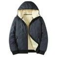 thumbnail image 1 of HOOMEUMY Men's Sherpa Hoodies Warm Fleece Lined Jacket Full Zipper Quilted Down Coat Winter Thicken Thermal Athletic Coat (Gray,XL）, 1 of 7