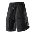 thumbnail image 1 of HOOMEUMY Men's Shorts Summer Solid Color Comfy Lightweight Elastic Waist Baseball Basketball Short Pants with Pockets Black S, 1 of 7