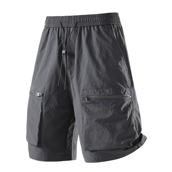 HOOMEUMY Men's Shorts Summer Solid Color Comfy Lightweight Elastic Waist Baseball Basketball Short Pants with Pockets Gray XXXXXL