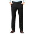 thumbnail image 1 of HOOMEUMY Men's Slim Fit Dress Pant Business Casual Fashion Solid Color Suit Pants Stretch Straight Fit Pants (Black,32), 1 of 6
