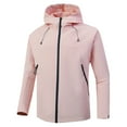 thumbnail image 1 of HOOMEUMY Men's Softshell Jacket Water Resistant Windproof Hooded Lightweight Outdoor Hiking Sport Coat Warm Zipper Full Zip Pink XL, 1 of 4