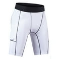 thumbnail image 1 of HOOMEUMY Men's Sports Running Shorts with Zipper Pockets for Phones Quick Dry Athletic Workout Gym Shorts Compression Baselayer Tights Shorts White XL, 1 of 3