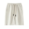 thumbnail image 1 of HOOMEUMY Men's Sports Shorts Summer Beach Shorts Sweatpants with Pockets Drawstring Elastic Waist Solid Color Shorts Beige XL, 1 of 6